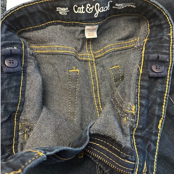 Cat & Jack Girls 12 Blue Straight Jeans and Girls 12 Black Skinny Jeans BUNDLE! - Picture 6 of 13
